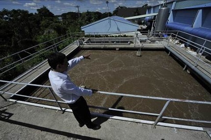 Khu vực xử lý nước thải của công ty Thiên Hà.