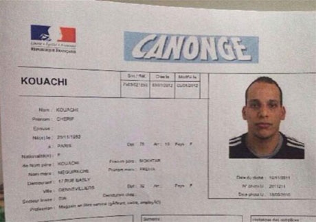 Những kẻ khủng bố tòa báo Charlie Hebdo là ai? - 1 Ảnh của Sherif Kuoachi (phải) trong giấy tờ cảnh sát thu được trên chiếc xe bỏ trốn. (Ảnh: