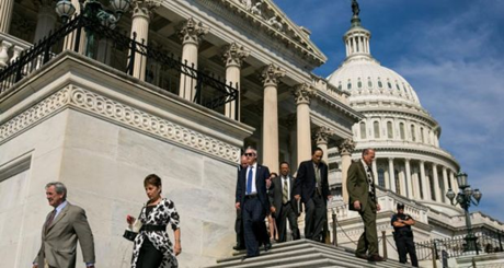 Bên ngoài trụ sở Quốc hội Mỹ. (Ảnh: 