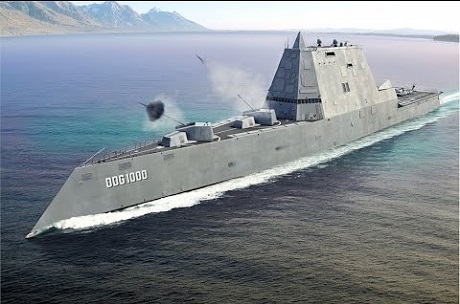 Tàu khu trục tàng hình DDG 1000 lớp Zumwalt tối tân của Mỹ. (Ảnh:
