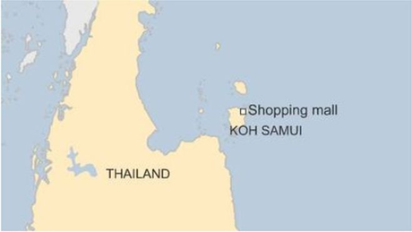 Một vụ nổ xảy ra tại trung tâm mua sắm trên đảo Koh Samui, Thái Lan. (Ảnh: