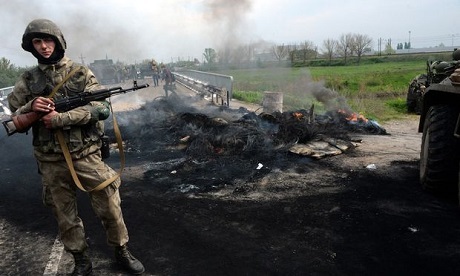 Binh sĩ Ukraine tại một chốt quân sự gần Slavyansk, Ukraine. (Ảnh: