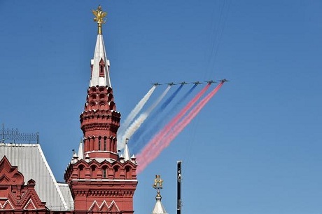 Hình ảnh trong lễ duyệt binh ngày 9/5 tại quảng trường đỏ. (Ảnh: