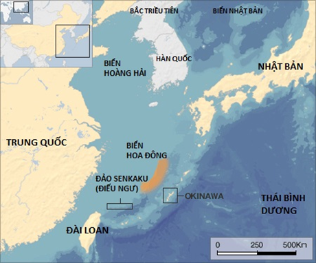 Căng thẳng Trung-Nhật đang gia tăng do các vấn đề Biển Đông và Hoa Đông. (Ảnh: