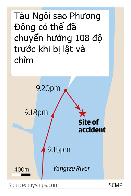 Đội cứu hộ trục vớt một thi thể dưới làn nước sông Trường Giang. (Ảnh: