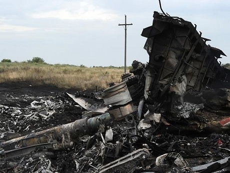 Hiện trường vụ máy bay MH17. (Ảnh: