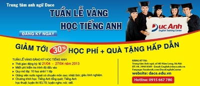 Tuần lễ vàng: Học thử tiếng Anh - thi thử IELTS - 2 Dace hỗ trợ các bạn trau dồi tiếng Anh cho học tập, làm việc, giải trí… các chương trình: