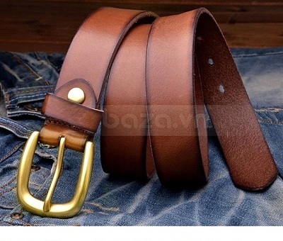 Dây lưng da bò nguyên miếng phong cách Cowboy