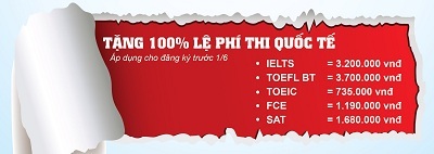 Tài Trợ 100% Lệ Phí Thi chứng chỉ quốc tế - TOEFL, IELTS, TOEIC, SAT, FCE - 1 Với các ưu điểm vượt trội như Đảm Bảo Điểm Số Đầu Ra chứng chỉ quốc tế