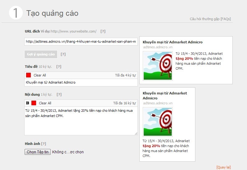 Dễ như mua quảng cáo trực tuyến thời công nghệ - 2 Mẫu tự tạo quảng cáo CPC một cách đơn giản, nhiều kích thước với