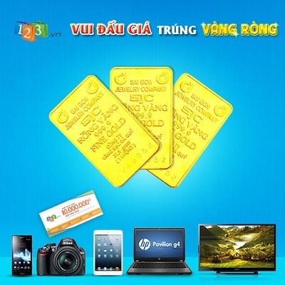 “Vui đấu giá - Trúng vàng ròng” cùng 123.vn - 2 Hình ảnh giải thưởng chương trình