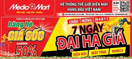 7 ngày đại hạ giá chào mừng đại lễ tại Media Mart