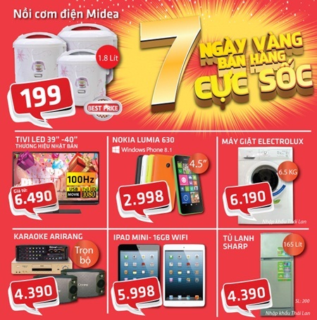 7 ngày vàng giá sốc