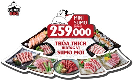 Mini Sumo Buffet - Thịt bò nướng sốt Nhật Yakiniku với giá hấp dẫn hơn - 1 Mini Sumo Buffet - Thịt bò nướng sốt Nhật Yakiniku với giá hấp dẫn hơn
