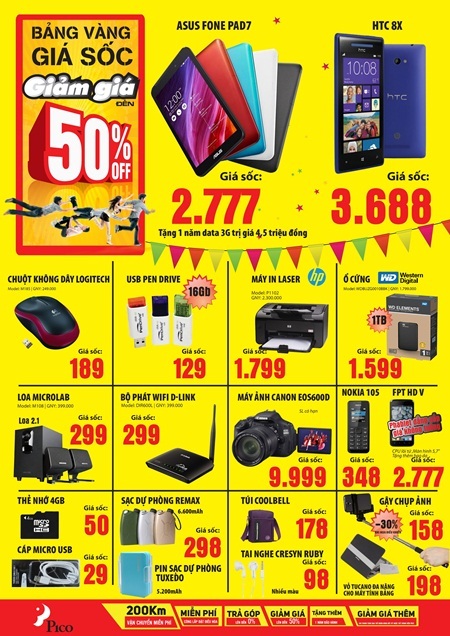 PICO khuyến mãi tưng bừng trong tháng sinh nhật lần thứ 7 - 4 Chi tiết các chương trình khách hàng vui lòng xem tại website