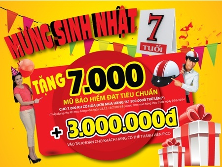 PICO khuyến mãi tưng bừng trong tháng sinh nhật lần thứ 7 - 1 PICO khuyến mãi tưng bừng trong tháng sinh nhật lần thứ 7