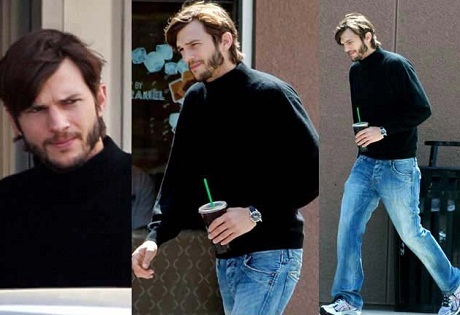 Ashton Kutcher nhập viện vì ăn chay giống Steve Jobs - 1 Kutcher trong tạo hình của Jobs