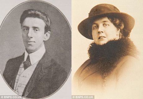 Nhạc trưởng Wallace Hartley và vị hôn thê Maria Robinson.