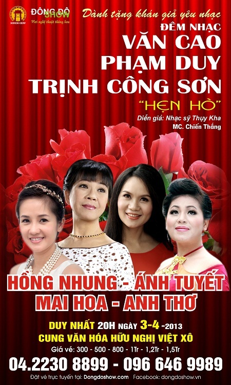 Đêm “Hẹn hò” lãng mạn của bốn bóng hồng - 2 Ba nhạc sỹ tài hoa Văn Cao - Phạm Duy - Trịnh Công Sơn