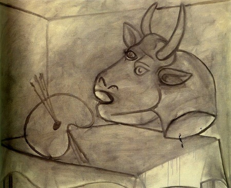 Cháu gái danh họa Picasso bán tranh giúp đỡ trẻ em Việt Nam - 1 Bức “Palette et Tête de Taureau” (Bảng màu và cái đầu bò) được vẽ vào năm 1938.