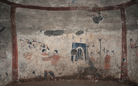 Phục chế hầm mộ 1500 tuổi ở Trung Quốc - 2 Đoàn rước người xe nườm nượp