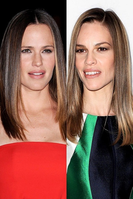 Hai nữ diễn viên Jennifer Garner và Hilary Swank cùng sở hữu làn da nâu khỏe khoắn.
