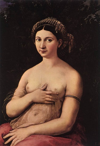 Bức “The Fornarina” (Nàng Fornarina) vẽ năm 1518, trưng bày tại lâu đài Palazzo Barberini, Rome, Ý.
