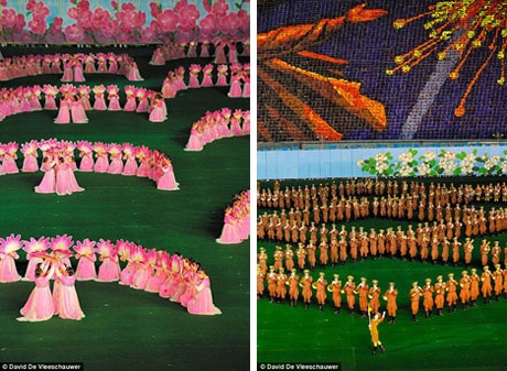 Mỗi màn đồng diễn đều huy động tới hàng ngàn người tham gia.