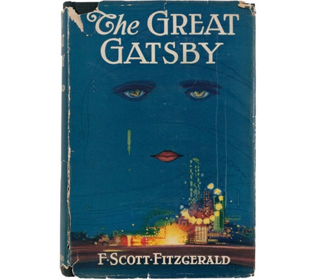 Bìa sách quý hiếm của ấn bản Đại gia Gatsby 1925 đang được đấu giá tại New York.
