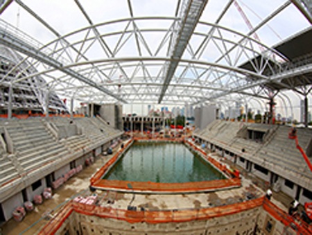 Hình ảnh công trình đang trong quá trình thi công hồi tháng 8.