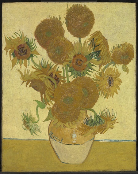 Cách chọn màu sắc để vẽ hoa hướng dương giống với Van Gogh? 
