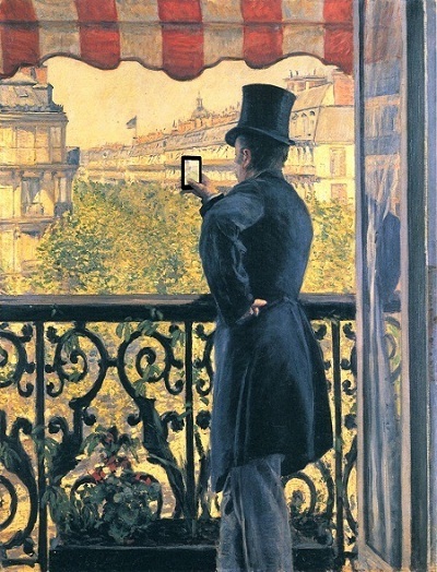 Nếu nàng Mona Lisa biết chụp ảnh “tự sướng”...! - 24 Bức “Người đàn ông trên ban công” - Gustave Caillebotte vẽ năm 1880.