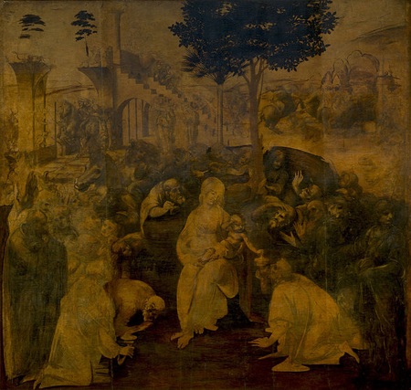 Sự thật thú vị về danh họa Leonardo Da Vinci - 5 Tác phẩm dở dang của Leonardo vẽ năm 1481 có tên The Adoration of the Magi.