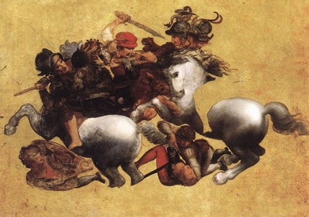Sự thật thú vị về danh họa Leonardo Da Vinci - 9 Bức The Battle of Anghiari vẽ năm 1505.