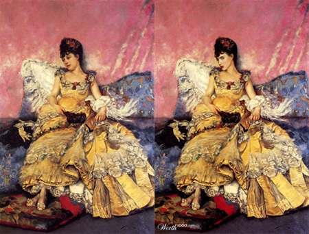 Nghệ sĩ đẹp lộng lẫy khi hóa thân vào tranh cổ - 2 Nữ ca sĩ Katy Perry trong bức “Sau đêm vũ hội” (Julius LeBlanc Stewart - 1877)