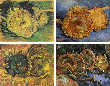 Những kỹ thuật nghệ thuật nào được sử dụng để vẽ tranh hoa hướng dương của Van Gogh?
