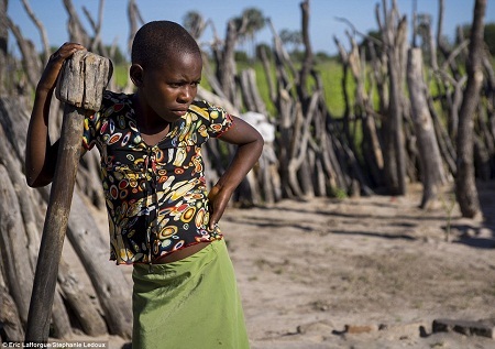 Vào mùa gặt, cả bộ lạc vang tiếng chày giã gạo.