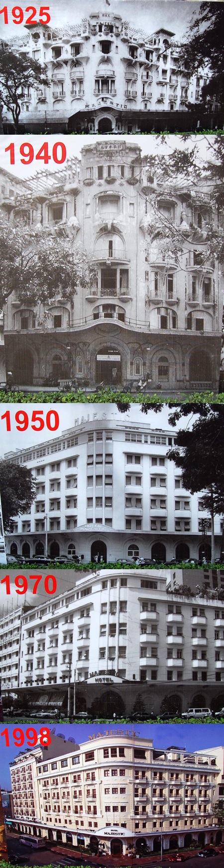 Sự thay đổi của khách sạn qua các năm.