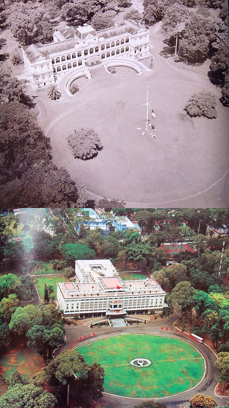 Dinh Độc lập ảnh chụp năm 1955 và năm 2005