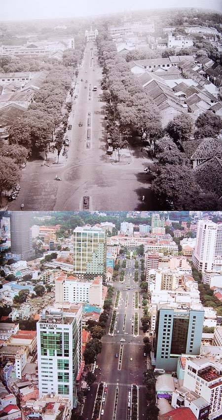Đại lộ Nguyễn Huệ (đại lộ Charner) năm 1955-2005.