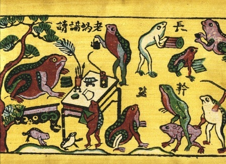 Ở Ấn Độ, cóc cũng là... “cậu ông trời”? - 7 Phẩm đỏ được bôi lên đầu của hai chú cóc trong buổi lễ.