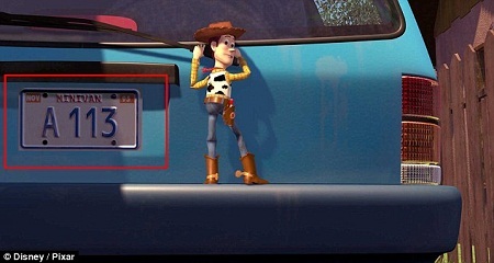 Bộ phim hoạt hình nổi tiếng “Toy Story” (Câu chuyện đồ chơi - 1995) và dãy số A113.