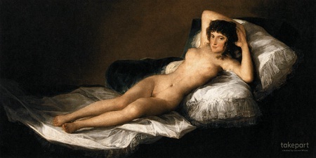 Vẻ đẹp của mỹ nhân trong tranh cổ điển qua “bàn tay”… photoshop - 8 Bức “Nude Maya” (Maya khỏa thân -
1800) của danh họa người Tây Ban Nha Francisco Goya