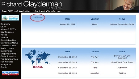 Nghệ sĩ Richard Clayderman sắp đến Việt Nam - 1 Hình ảnh chụp từ website chính thức của nghệ sĩ piano Richard Clayderman.