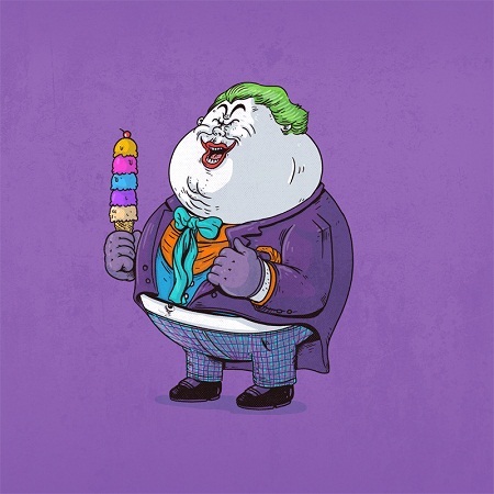 Hài hước chùm ảnh những siêu anh hùng màn ảnh bị… béo phì - 13 Joker - đối thủ đáng gờm của Người Dơi.