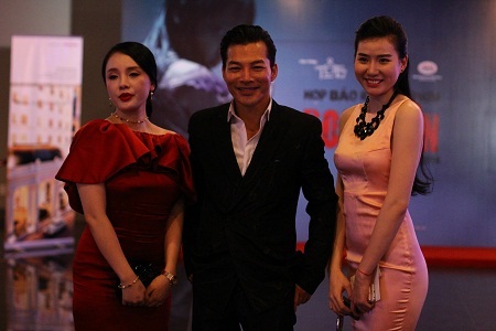 Từ trái qua phải: Người đẹp Lương Thu Hương, diễn viên Trần Bảo Sơn và người mẫu Huyền Thư