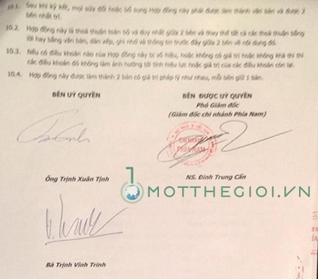 Giấy ủy quyền được chứng nhận của phòng công chứng số 2, TP.HCM ngày 9.4.2002