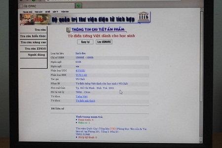 Cuốn từ điển tiếng Việt có trong Thư viện Quốc gia Việt Nam