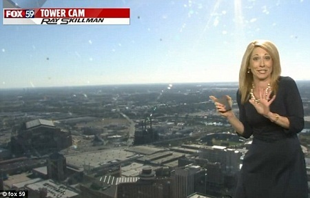 Người dẫn chương trình đã có một phen “khiếp vía” khi cùng “lên hình” với một chú ong to bự.