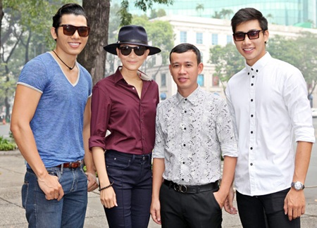 Á hậu Trương Thị May và ông bầu Phúc Nguyễn cùng làm giám khảo cuộc thi 